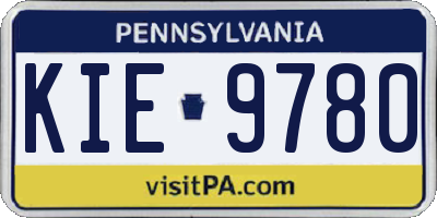 PA license plate KIE9780