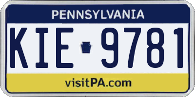 PA license plate KIE9781