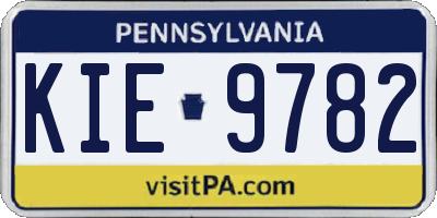 PA license plate KIE9782