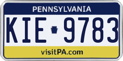 PA license plate KIE9783