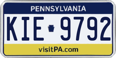 PA license plate KIE9792
