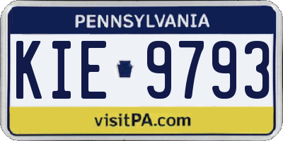 PA license plate KIE9793
