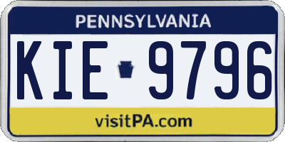 PA license plate KIE9796