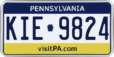 PA license plate KIE9824