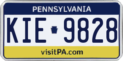 PA license plate KIE9828