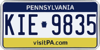 PA license plate KIE9835