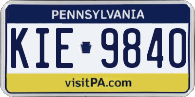 PA license plate KIE9840