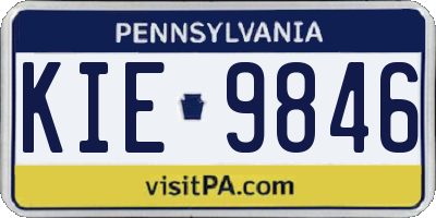 PA license plate KIE9846