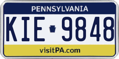 PA license plate KIE9848