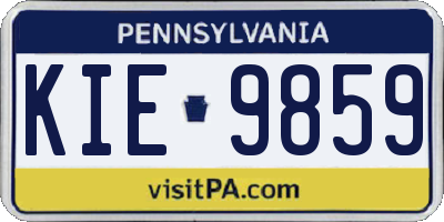 PA license plate KIE9859
