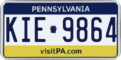 PA license plate KIE9864
