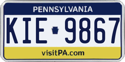 PA license plate KIE9867