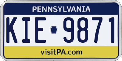 PA license plate KIE9871