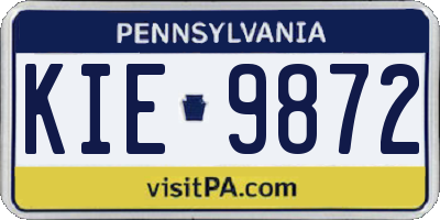 PA license plate KIE9872