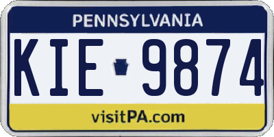 PA license plate KIE9874