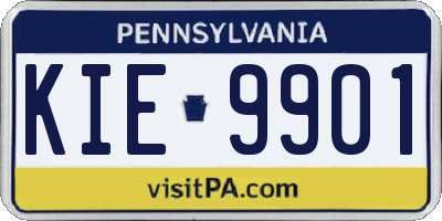 PA license plate KIE9901