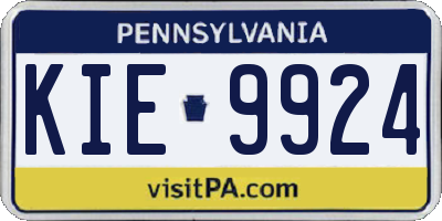PA license plate KIE9924