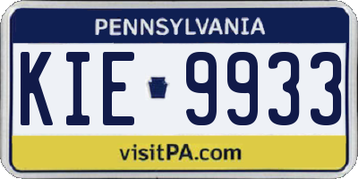 PA license plate KIE9933