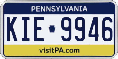 PA license plate KIE9946