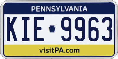 PA license plate KIE9963