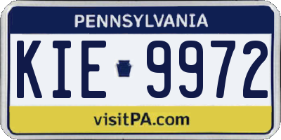 PA license plate KIE9972