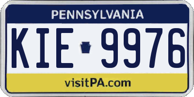 PA license plate KIE9976