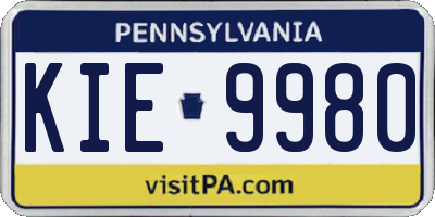 PA license plate KIE9980