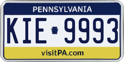 PA license plate KIE9993