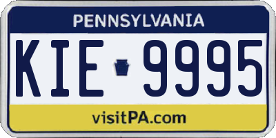 PA license plate KIE9995