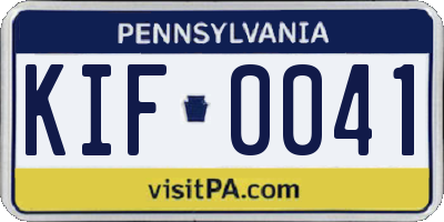 PA license plate KIF0041