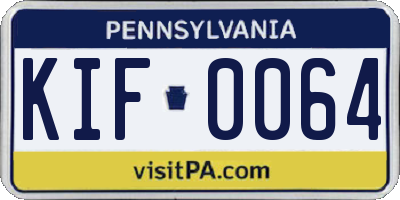 PA license plate KIF0064