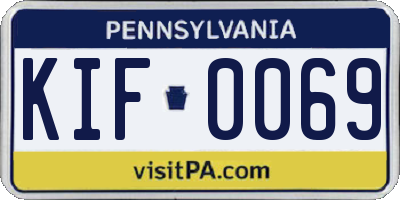 PA license plate KIF0069