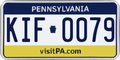 PA license plate KIF0079