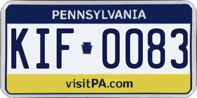 PA license plate KIF0083