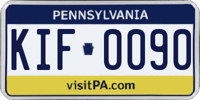 PA license plate KIF0090