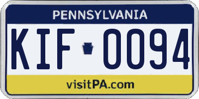 PA license plate KIF0094