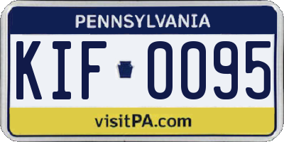 PA license plate KIF0095
