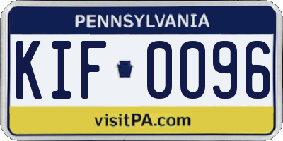 PA license plate KIF0096