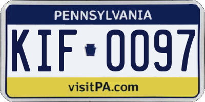 PA license plate KIF0097