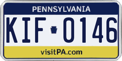 PA license plate KIF0146
