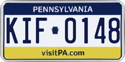 PA license plate KIF0148