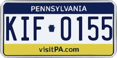 PA license plate KIF0155