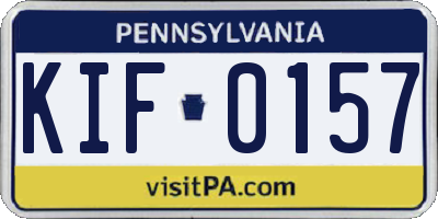 PA license plate KIF0157