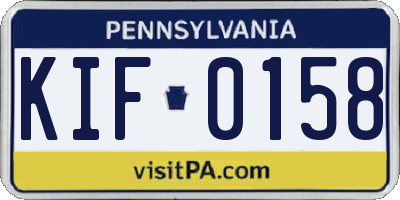 PA license plate KIF0158