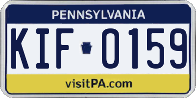 PA license plate KIF0159