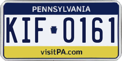 PA license plate KIF0161