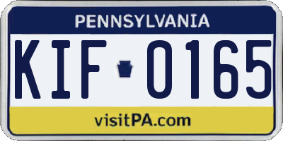 PA license plate KIF0165