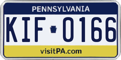 PA license plate KIF0166