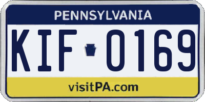 PA license plate KIF0169