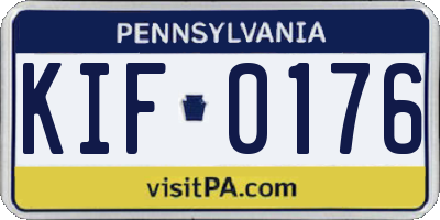 PA license plate KIF0176